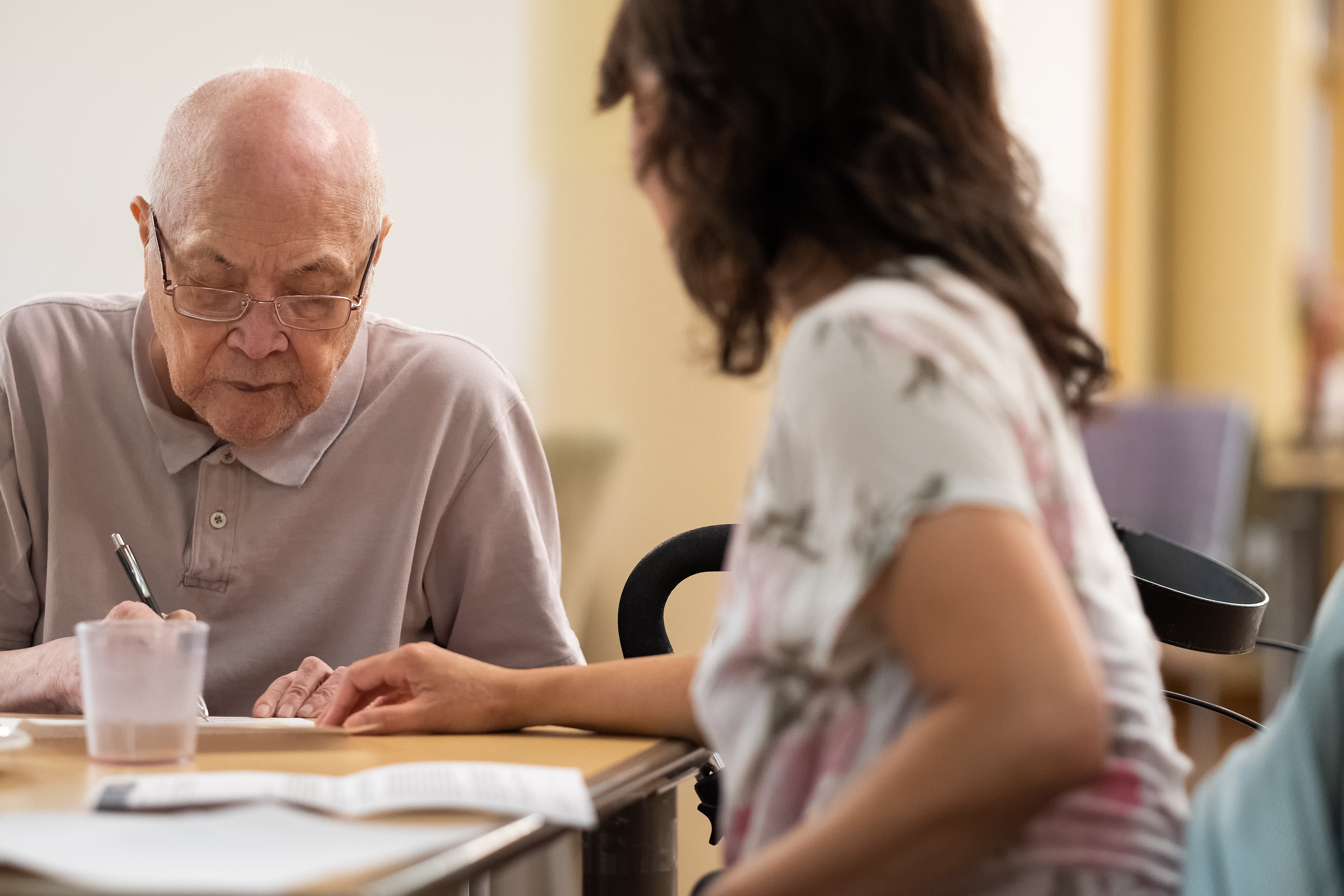 Clinical trial participant completing informed consent