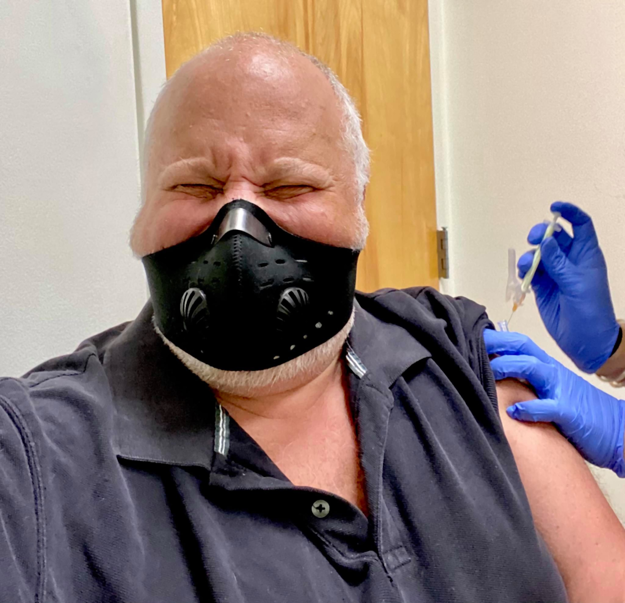 Pfizer vaccine clinical trial participant Jeff receiving shot