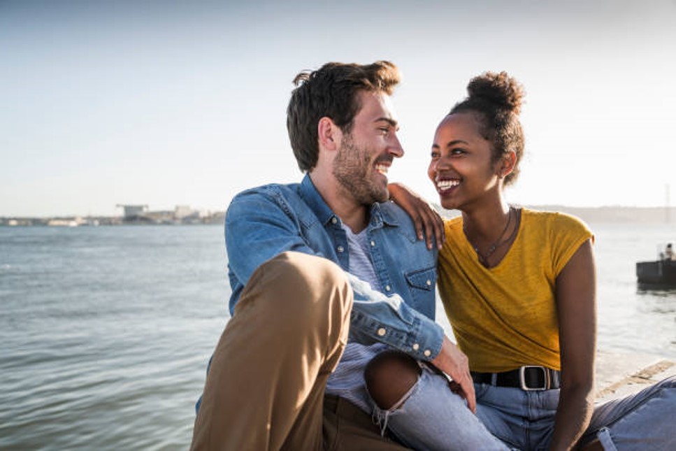 Multicultural Couple on the pier