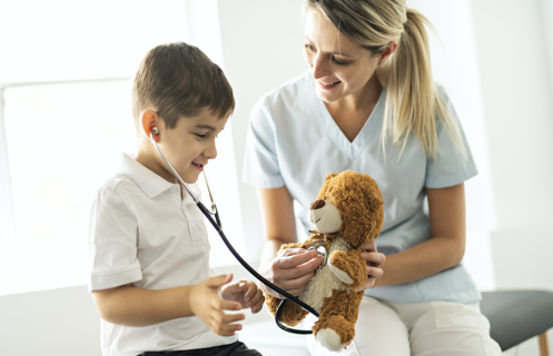 Pediatric clinical trial participant and healthcare provider