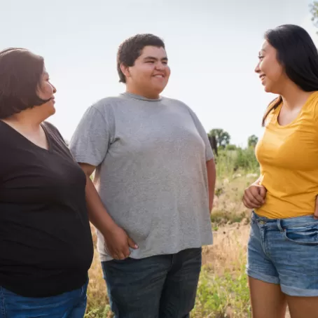 Family talking outdoors - Clinical Trial Diversity