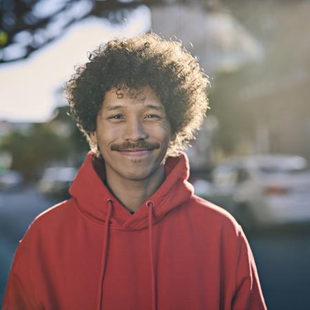 Portrait of young man outdoor – Pfizer Clinical Trials