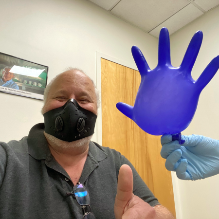 Pfizer vaccine clinical trial participant Jeff after receiving shot